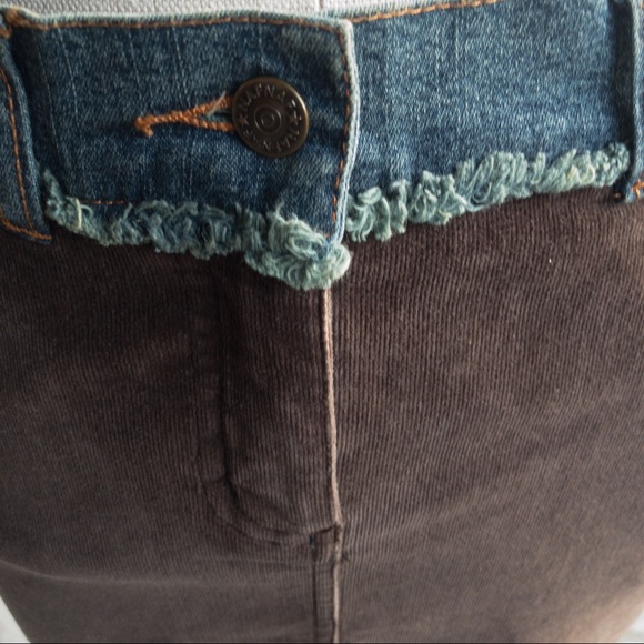 NAF NAF Jean Skirt with Brown Stretch Corduroy Women's Size 38 (US 4-6) - Picture 5 of 12